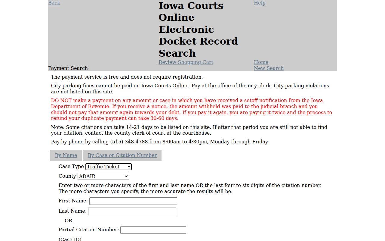 Iowa fine and court-debt search for Pottawattamie County