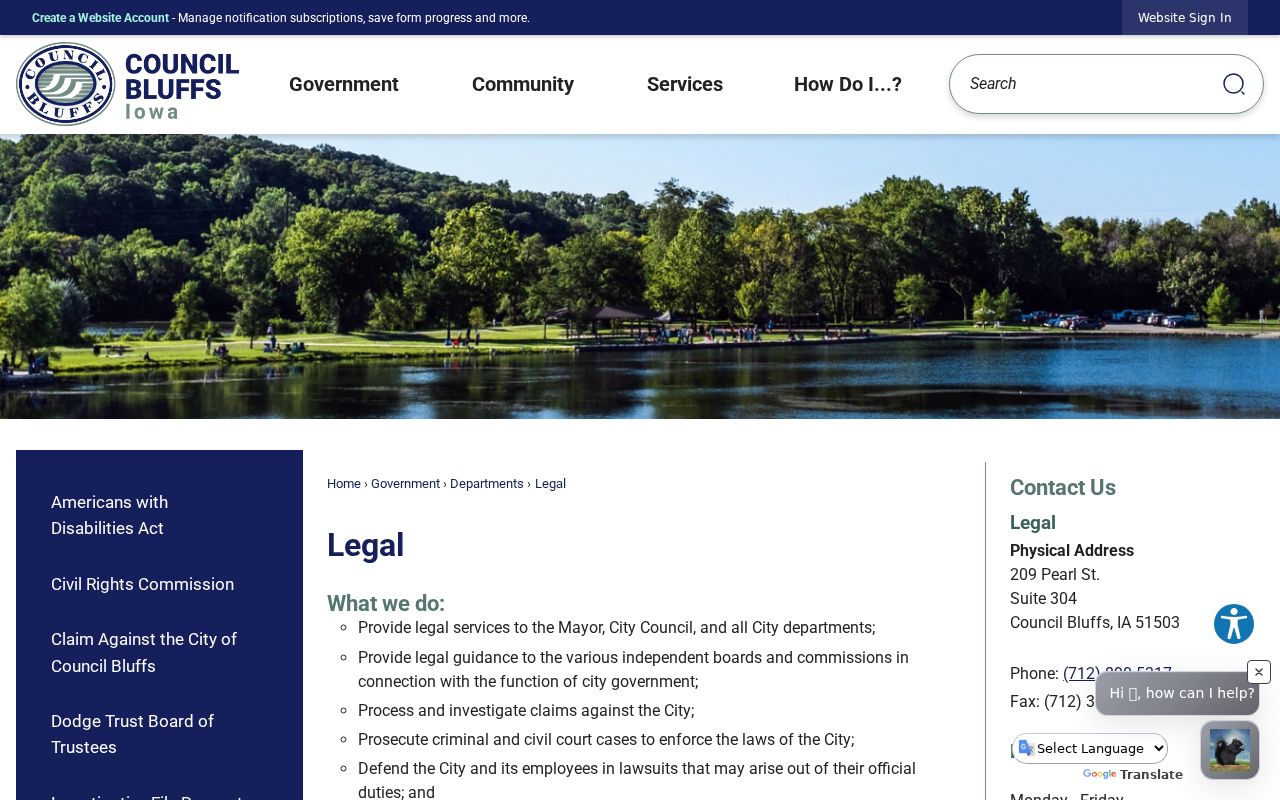 Council Bluffs city legal records route for warrant-related public records